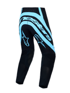 Alpinestars Supertech Vesta, pantalones de motocross para hombre, negros y turquesa, tejido rip-stop elástico, vista trasera