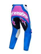 Alpinestars Techstar Maven, pantalones de motocross azules y rosa, vista trasera con ajuste de competición