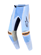 Pantalones de motocross Alpinestars Techstar Maven para hombre, azul polvo y naranja, con perforaciones láser.