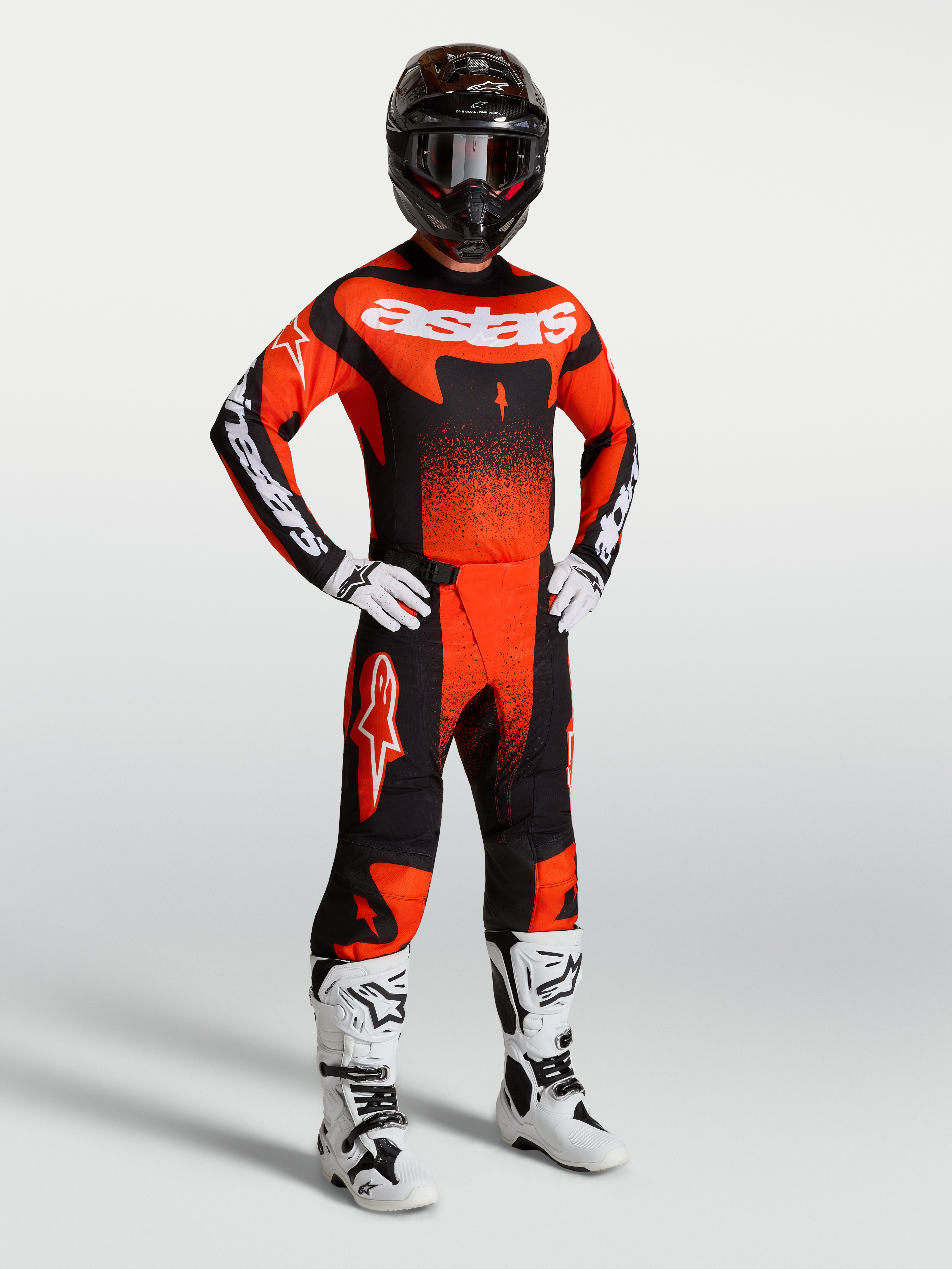 Alpinestars Techstar Swan, equipo de motocross para hombre, rojo cardinal, negro y blanco, kit de alto rendimiento
