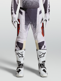 Alpinestars Techstar Swan, pantalones de motocross para hombre, lila y gris oscuro con detalles rojos y cierre magnético