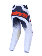 Alpinestars Techstar Swan, pantalones de motocross para hombre, lila claro y gris oscuro con logotipo rojo fluorescente, vista trasera técnica