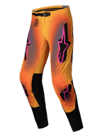 Alpinestars Pantalones Supertech Lipan 2025, pantalones de motocross para hombre, amarillos y rosas con detalles negros, cierre de hebilla magnética y paneles de piel de cabra
