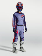 Pantalones Racer Air Hunt de Alpinestars, equipo de motocross para hombre en morado y rosa, ventilados con rodillas de cuero.