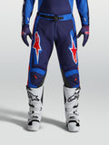 Alpinestars Racer Hunt, pantalones de motocross para hombre, azul y rojo, construcción duradera precurvada con gráficos de estrellas