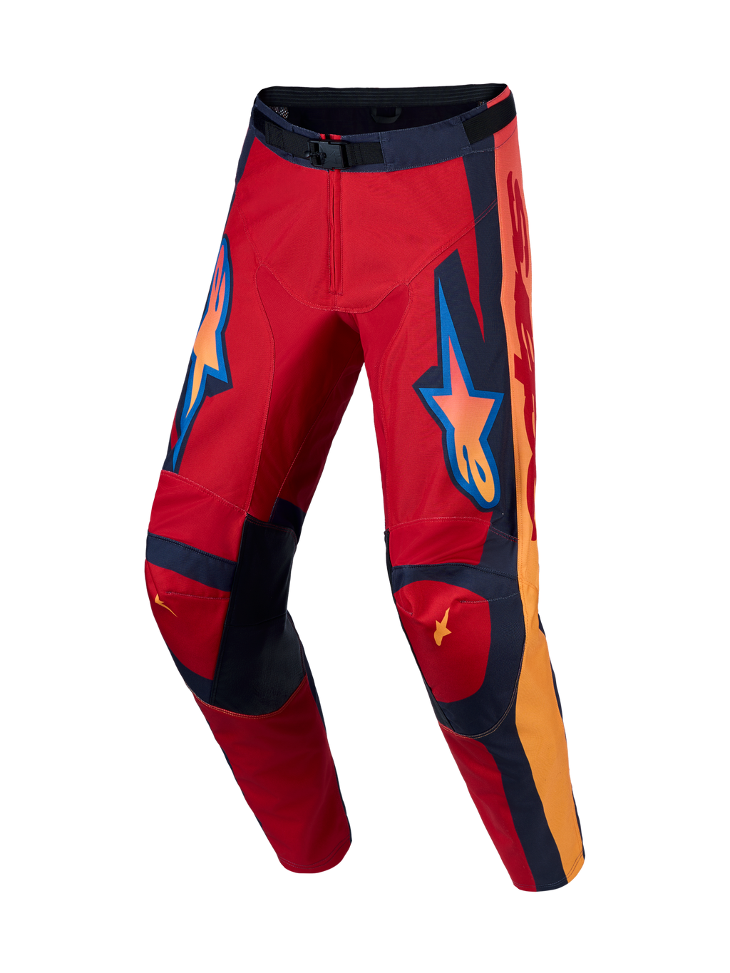 Alpinestars Racer Hunt, pantalones de motocross para hombre, rojos y coral, con diseño de pierna precurvada