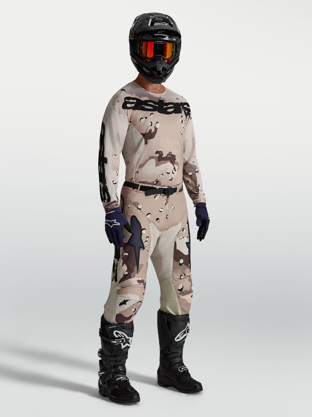 Alpinestars Racer Lone, pantalones de motocross para hombre, camuflaje desierto y negro, politejido duradero para off-road