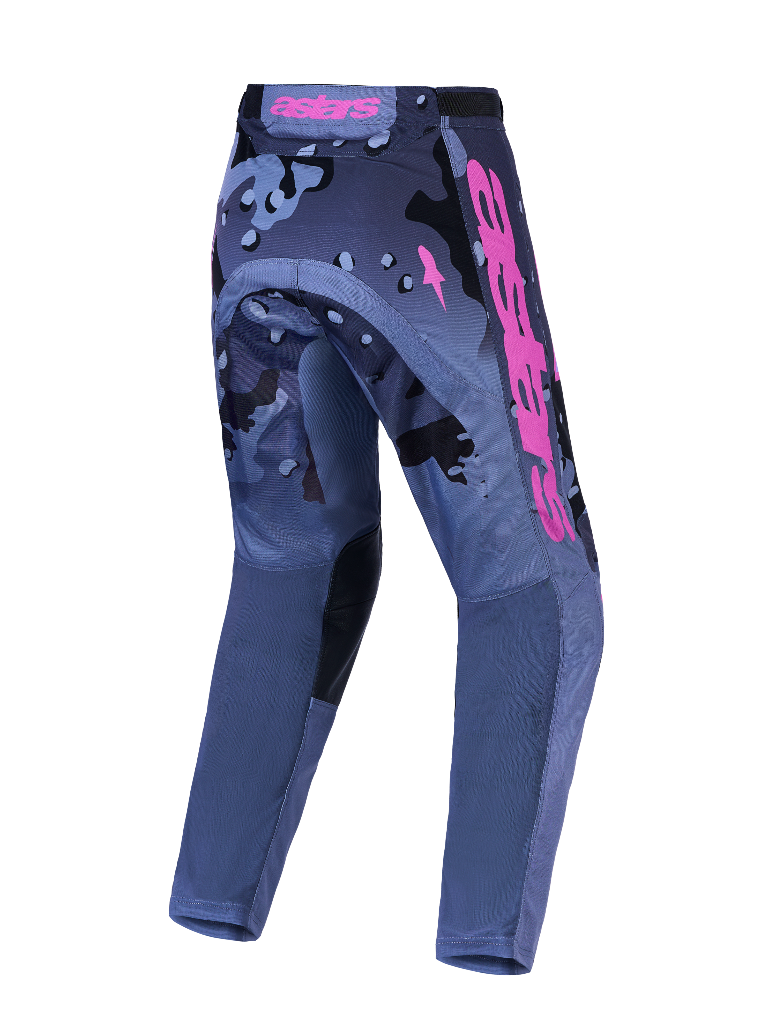 Alpinestars pantalones Racer Lone y Racer Lone Gear Set, de motocross, camuflaje gris y morado, vista trasera