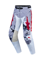 Pantalones Alpinestars Racer Air Lone, pantalones de motocross para hombre, camuflaje gris y rojo, tejido perforado con paneles internos de cuero en las rodillas