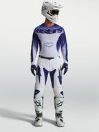 Alpinestars pantalones Racer Air Amber, conjunto de motocross para hombre en blanco y azul, equipo off-road con jersey perforado