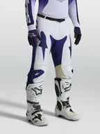 Alpinestars Racer Air Amber, pantalones de motocross de hombre, azules y blancos, polifabricado perforado y ajuste precurvado