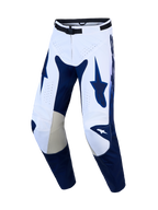 Alpinestars Racer Air Amber, pantalones de motocross para hombre, azul marino y blanco, con ventilación y rodillas de cuero