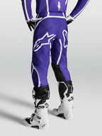 Alpinestars Fluid Apex V2, pantalones de motocross para hombre, azules y blancos, patrón ergonómico 3D con gran logo de estrella trasero para off-road y enduro