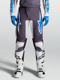 Alpinestars pantalones Fluid Drag, pantalones de motocross para hombre, grises y azules, con piernas precurvadas y chasis de politejido ligero