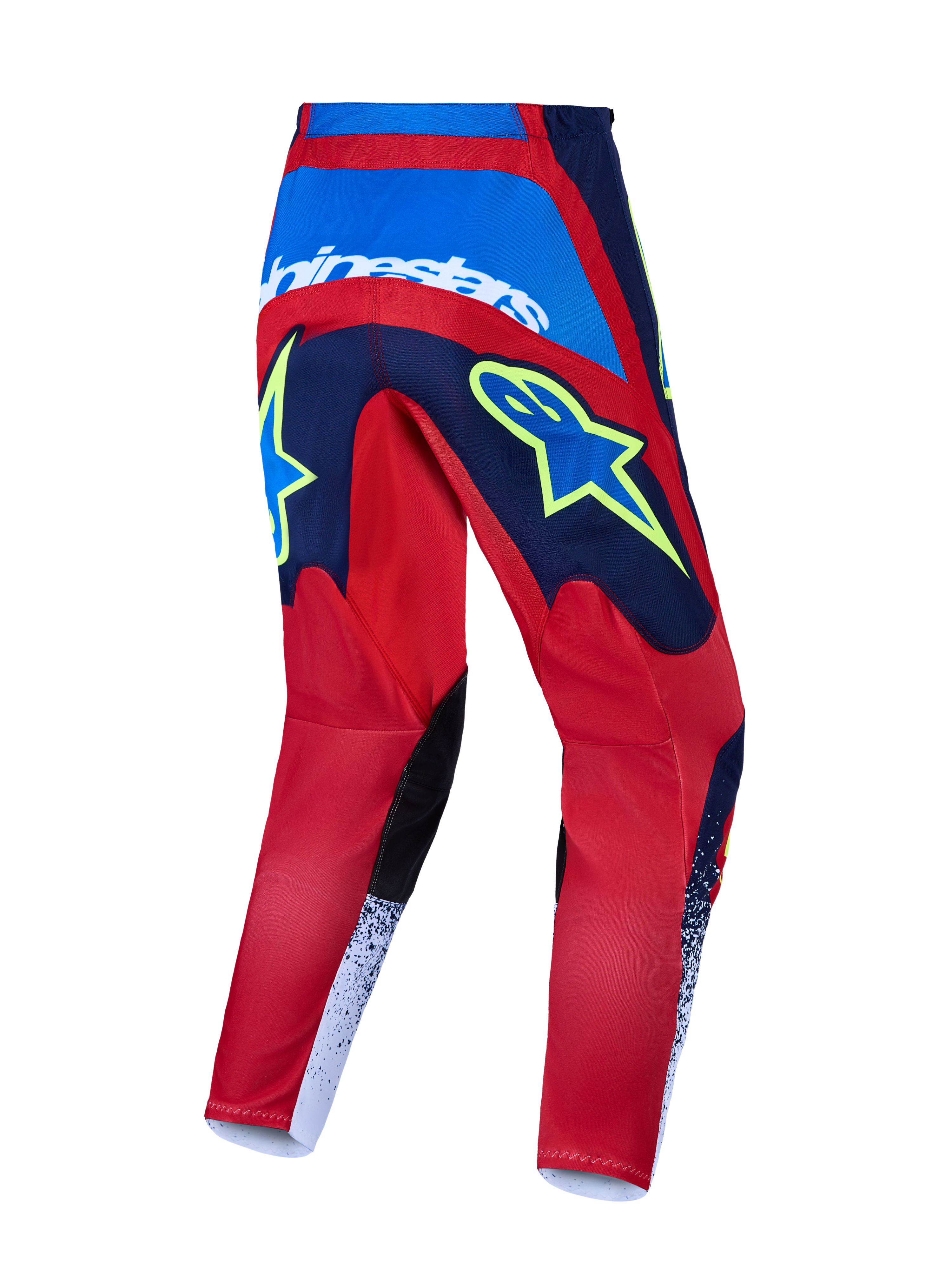 Alpinestars 2027 Fluid Drag Pants, Men's Motocross Pants, Blue Navy and Fire Red, durable 600D polyfabric construction.