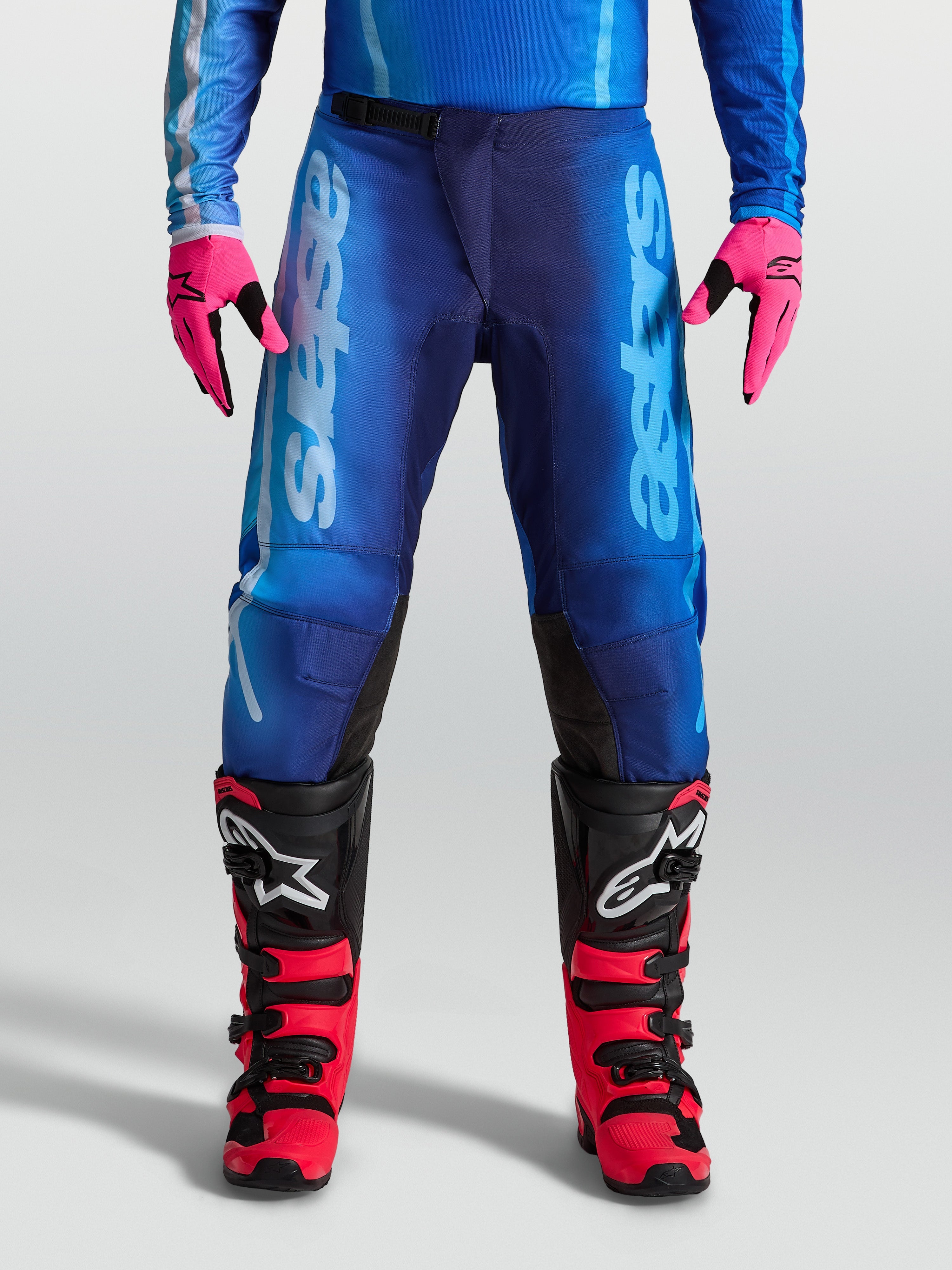 Alpinestars Fluid Kepler, pantalones de motocross para hombre, azules, con ligero politejido 600D y ajuste ergonómico.