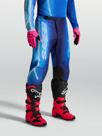 Alpinestars Fluid Kepler Men's Motocross Pants in Ucla Blue and Blithe Blue, featuring pre-curved legs and 600D polyfabric.