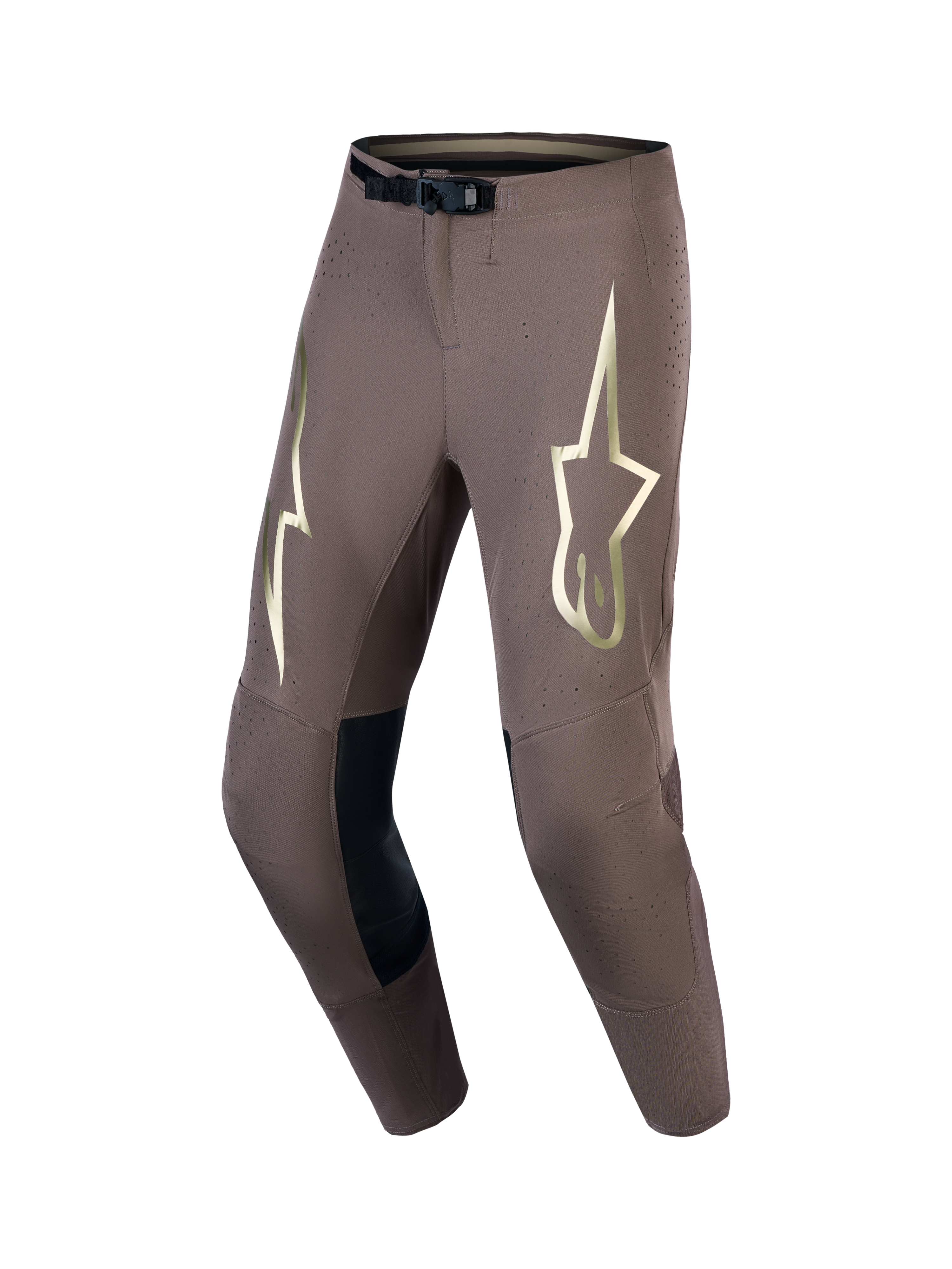 Alpinestars pantalones Supertech Air Gold Edición Limitada, pantalones de motocross para hombre, marrón y dorado, con tejido elástico ventilado y ajuste de competición
