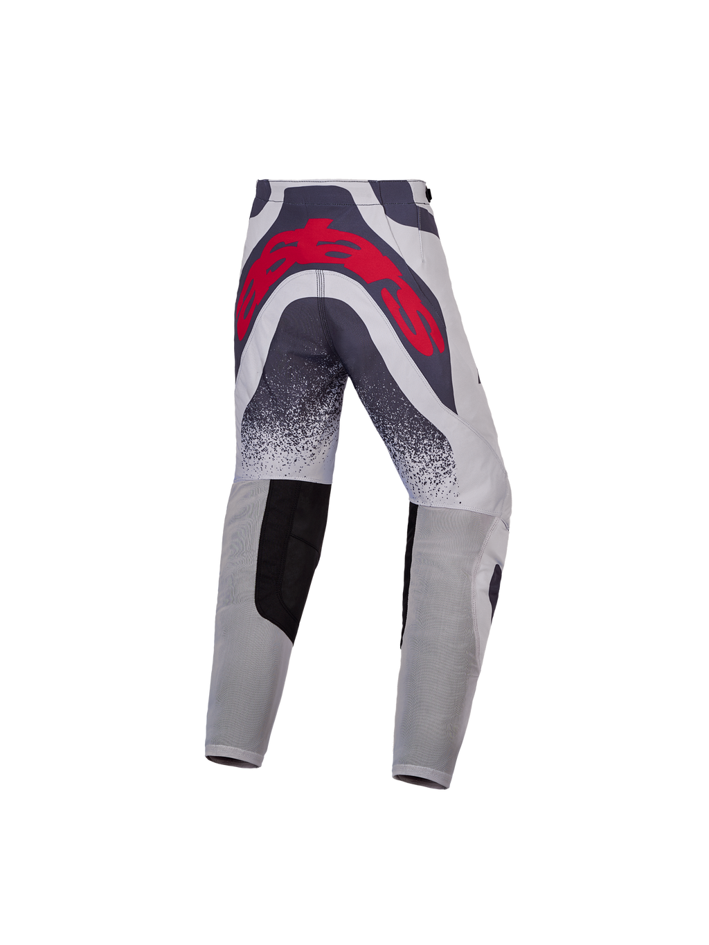 Alpinestars Pantalones Supertech Swan Juveniles, para motocross, grises y rojos con logotipo trasero y paneles ventilados
