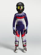 Alpinestars Pantalones Supertech Dyna Juvenil, equipo de motocross morado y rosa fluorescente, ajuste premium para off-road