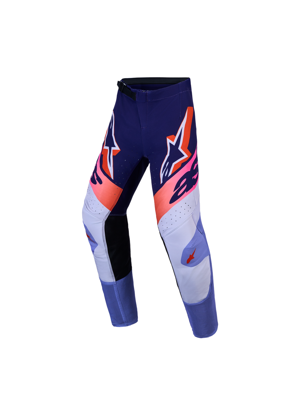 Alpinestars Pantalones Supertech Dyna Juvenil, para motocross, morados y rosa fluo, tejido elástico rip-stop