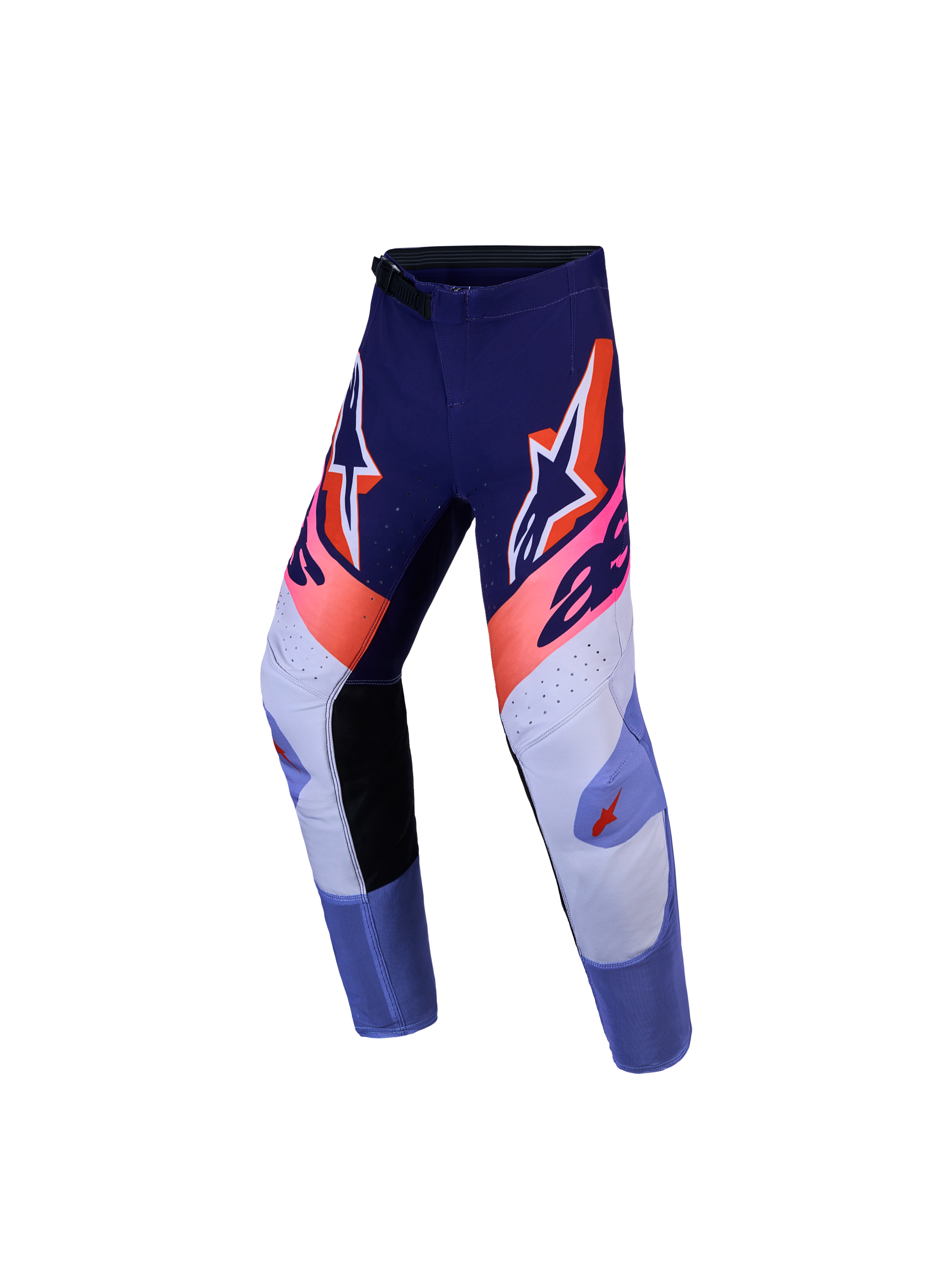 Alpinestars Pantalones Supertech Dyna Juvenil, para motocross, morados y rosa fluo, tejido elástico rip-stop
