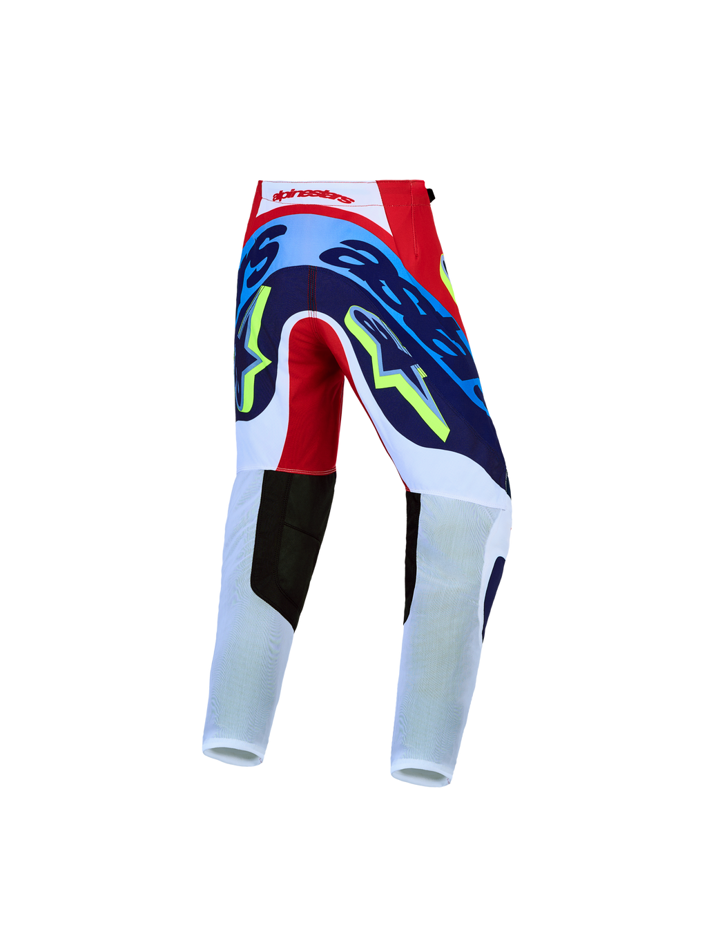 Alpinestars pantalones Supertech Dyna Juvenil, pantalones de motocross rojos, blancos y azul marino, tejido elástico duradero
