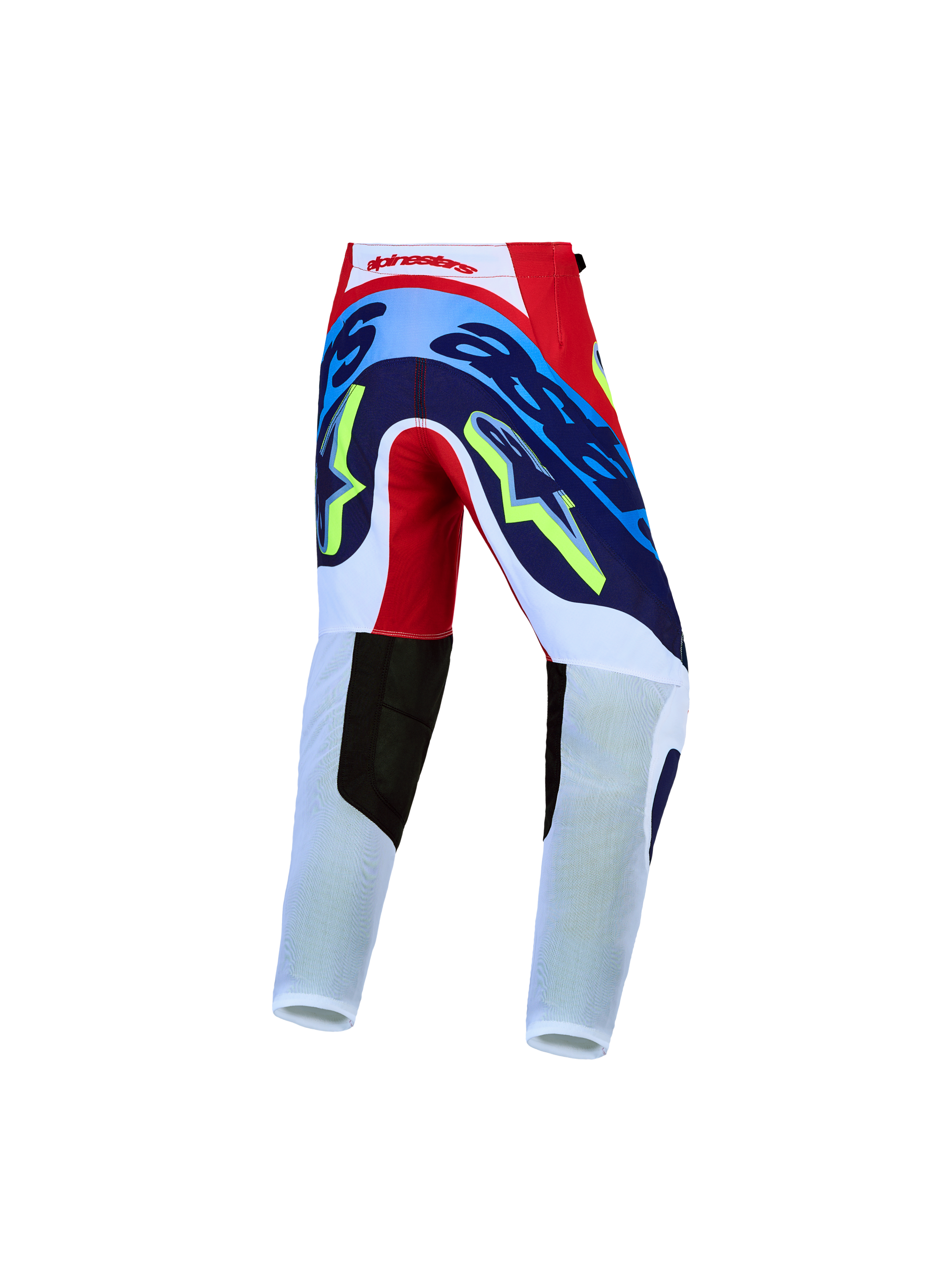 Alpinestars pantalones Supertech Dyna Juvenil, pantalones de motocross rojos, blancos y azul marino, tejido elástico duradero