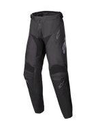Alpinestars 2025 Youth Racer Graphite Pants, pantalones de motocross juveniles en negro y gris, equipamiento de conducción off-road con rodillas reforzadas y logos grises sutiles, diseño ergonómico y duradero
