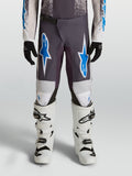 Alpinestars Fluid Drag juvenil, pantalones de motocross, gris y azul, politejido 600D con rodillas reforzadas