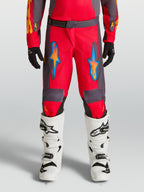 Alpinestars pantalones Fluid Hunt juvenil, pantalones de motocross para off-road, rojos y grises, diseño de polifabric