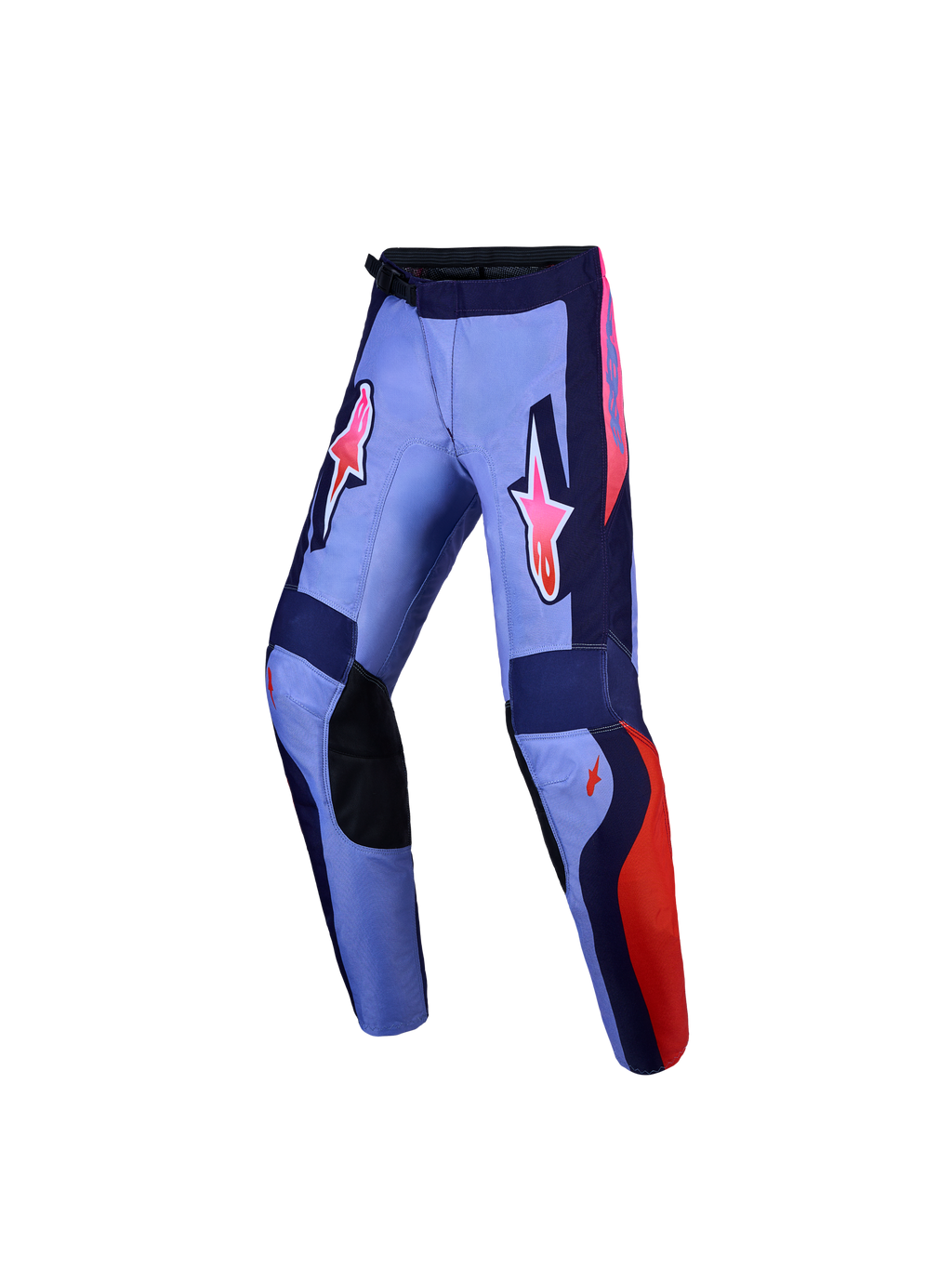 Pantalones Alpinestars Fluid Hunt Juvenil, pantalones de motocross todoterreno morados y rosa fluo, ajuste deportivo ergonómico, construcción de poliéster 600D duradero