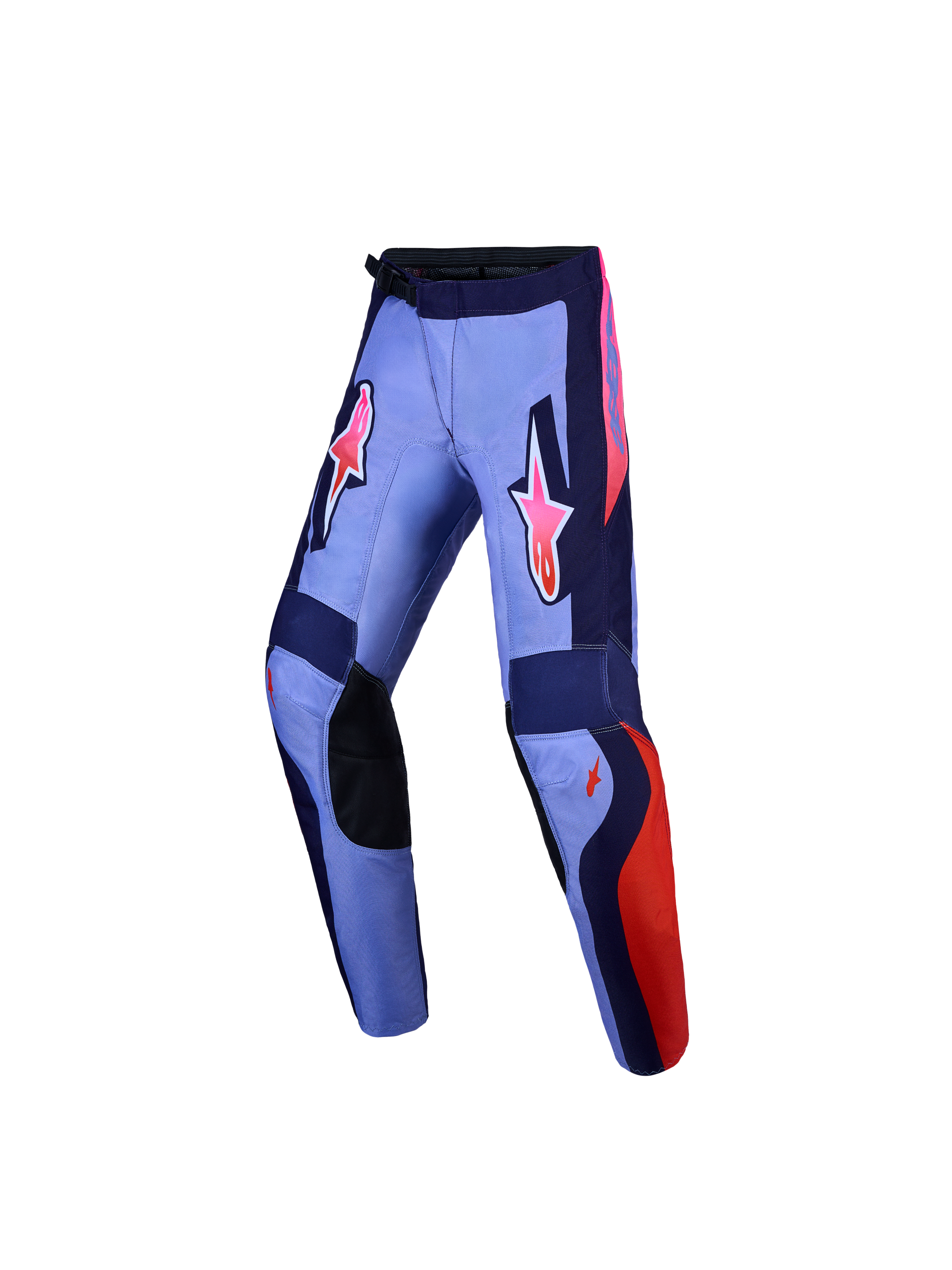 Pantalones Alpinestars Fluid Hunt Juvenil, pantalones de motocross todoterreno morados y rosa fluo, ajuste deportivo ergonómico, construcción de poliéster 600D duradero