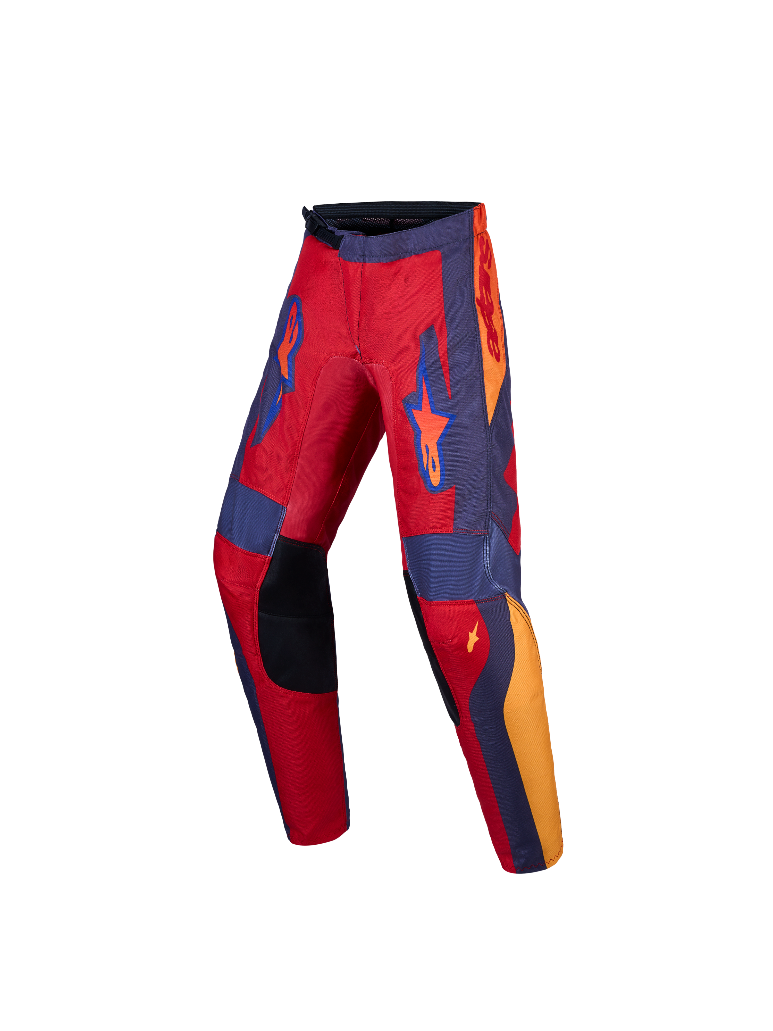 Alpinestars pantalones Fluid Hunt juvenil, pantalones de motocross rojos y grises, diseño elástico y rodillas reforzadas