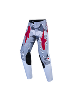 Alpinestars Fluid Lone Juvenil, pantalones de motocross en camuflaje gris y rojo fuego, con rodillas reforzadas