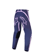 Alpinestars Stella Fluid Apex V2, pantalones de motocross para mujer, grises y rosa, vista trasera con paneles reforzados