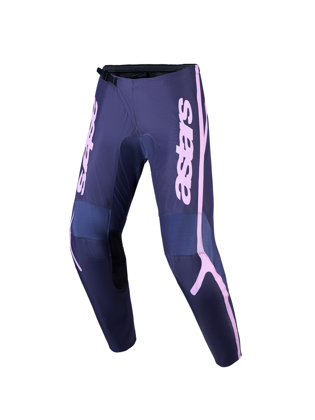 Alpinestars Stella Fluid Apex V2, pantalones de motocross para mujer, gris y rosa, con construcción off-road reforzada y diseño ergonómico precurvado.