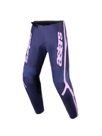 Alpinestars Stella Fluid Apex V2, pantalones de motocross para mujer, gris y rosa, con construcción off-road reforzada y diseño ergonómico precurvado.