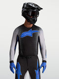 Jersey Supertech Hiten AFD de Alpinestars, jersey de motocross para hombre, negro y azul con ajuste atlético pro racing