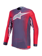 Alpinestars Jersey Supertech Hiten AFD, jersey de motocross para hombre, gris y rojo fluo, de malla elástica ventilada