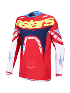 Alpinestars Supertech Dyna, jersey de motocross y carreras para hombre, rojo y azul marino, malla elástica ligera.