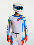 Alpinestars Supertech Vesta, jersey de motocross para hombre, lila claro y rojo, detalles azules y paneles transpirables