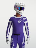 Jersey Alpinestars Supertech Vesta, motocross para hombre, azul oscuro y blanco, con malla elástica y ventilación láser