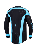 Alpinestars Supertech Vesta, jersey de motocross para hombre, negro y turquesa, con ventilación trasera cortada con láser