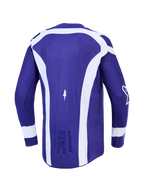 Alpinestars Supertech Vesta, jersey de motocross para hombre, azul y blanco, malla elástica, vista trasera