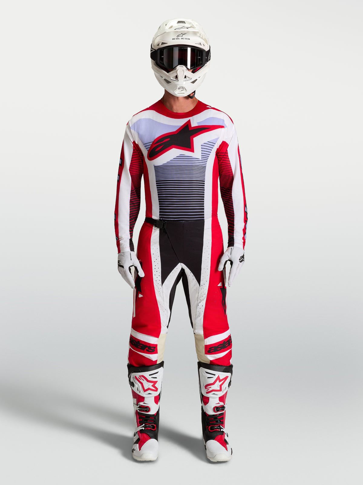 Alpinestars Techstar Maven, conjunto de motocross para hombre, rojo y blanco, ajuste atlético de competición