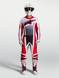 Alpinestars Techstar Maven, conjunto de motocross para hombre, rojo y blanco, ajuste atlético de competición
