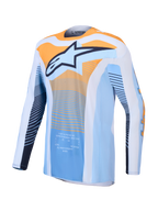 Alpinestars Techstar Maven, jersey de motocross para hombre, azul polvo y naranja, ajuste atlético con tejido transpirable