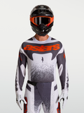 Jersey Alpinestars Techstar Swan para hombre, top de motocross blanco y gris con detalles rojo fluo, ajuste de carrera