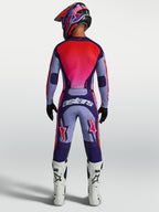 Jersey Racer Air Hunt de Alpinestars, para motocross para hombre, morado y rosa, vista trasera con ajuste de competición